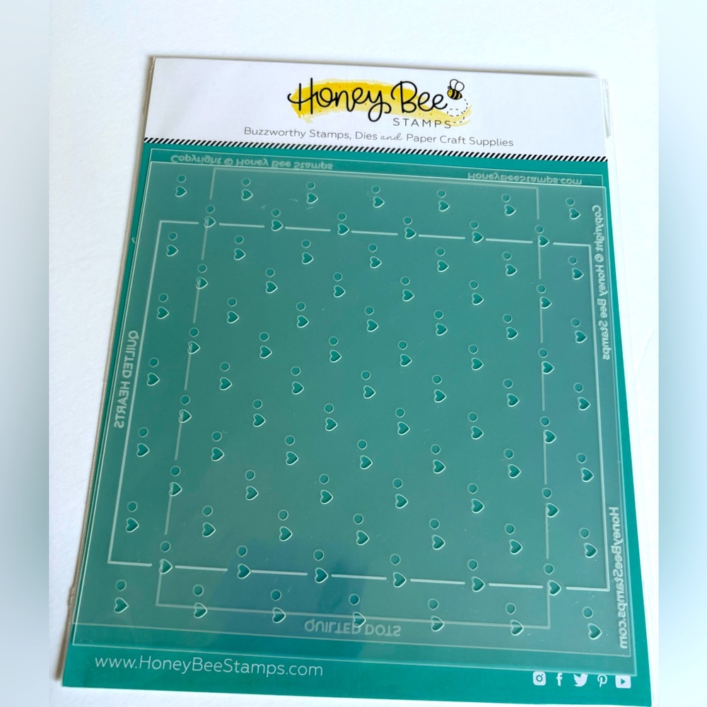 Honey Bee Stamps Quilted Hearts & Dots Stencil